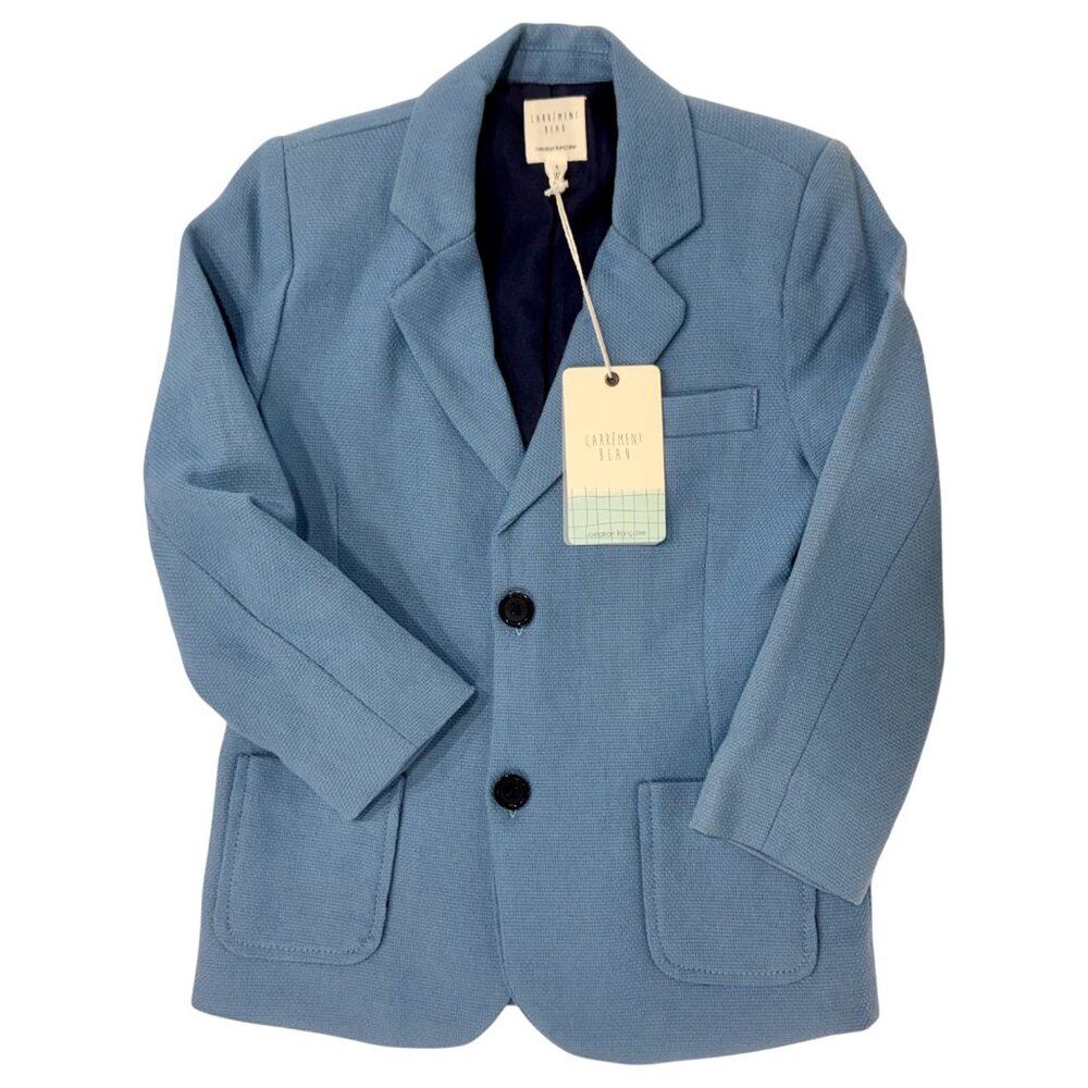 CARREMENT BEAU -  BLAZER - BLUE COTTON - NEW WITH TAG